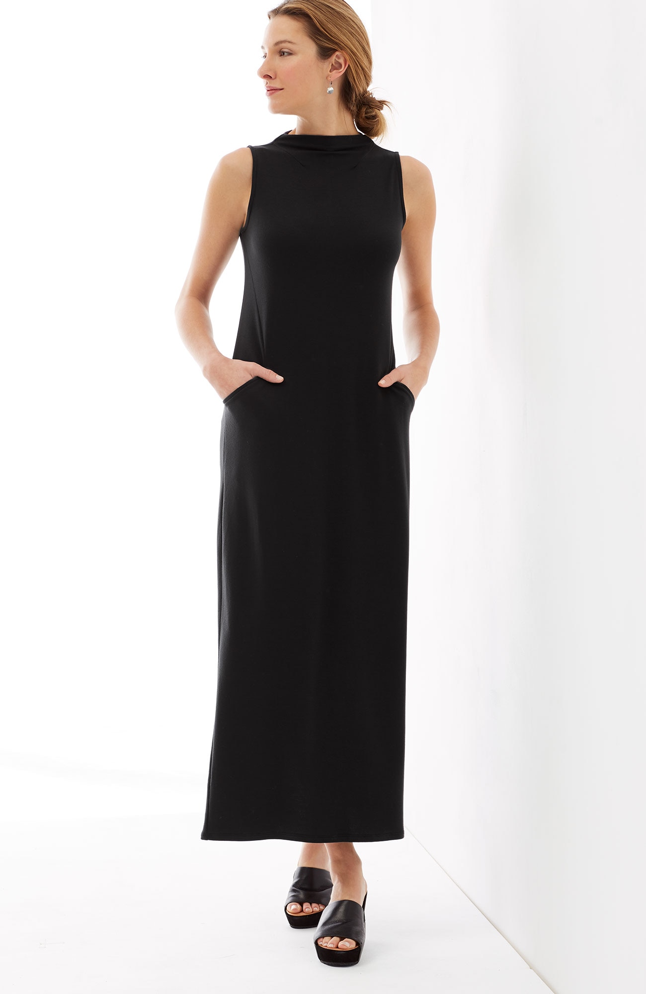 Pure Jill Luxe Tencel® mock-neck maxi dress | J.Jill